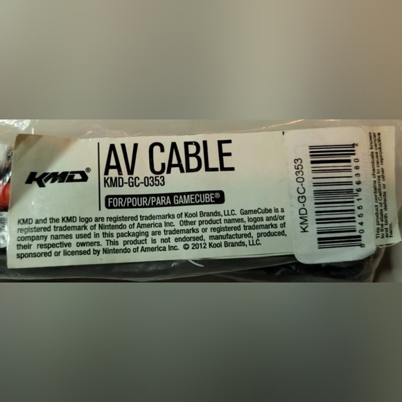 KMD AV Video Cable Cord GC-0353 For Nintendo GameCube TV Game - Picture 4 of 8